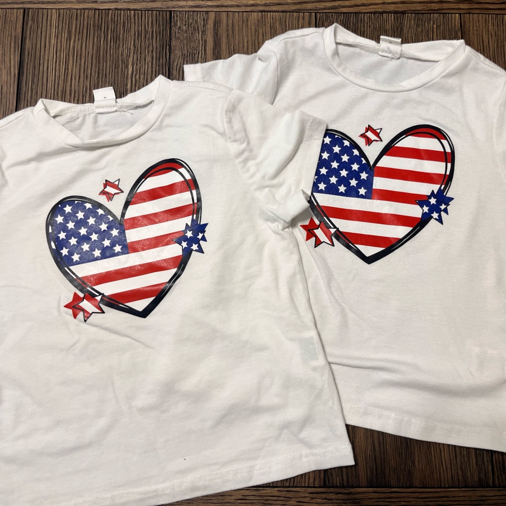 Patriotic Flag Heart SHEIN 2-3Y t-shirt